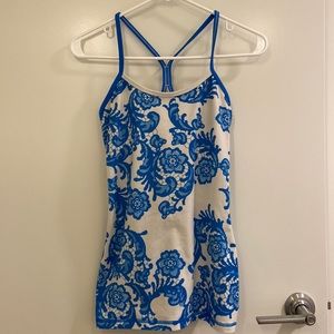 Lululemon Power Y Tank in Laceoflage Polar Cream